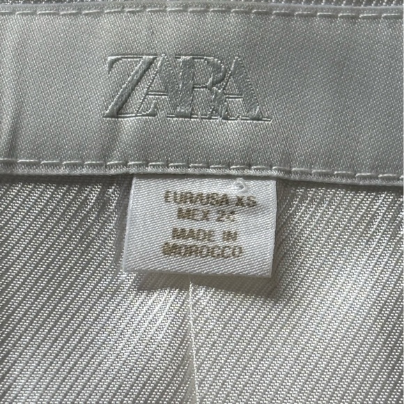 ZARA Bow Tie Short Jacket Blazer Linen Blend XS Faux Pockets Blogger Favourite - Picture 5 of 12